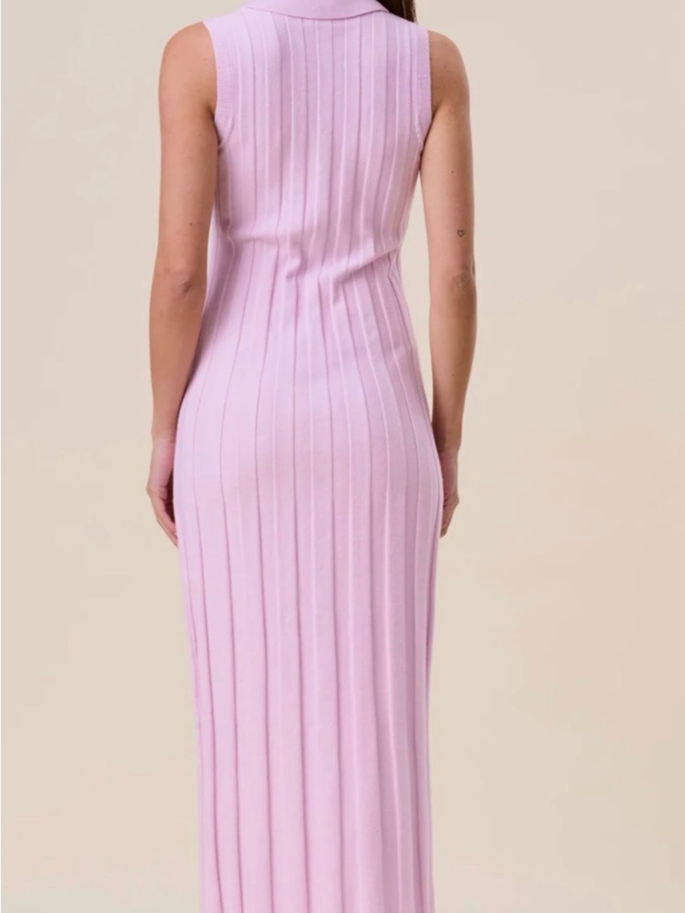 Able Los Angeles Sleeveless V-Neck Ribbed Maxi Dress in Light Pink - Picture 2 of 6